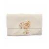 verdant beige leather clutch bag