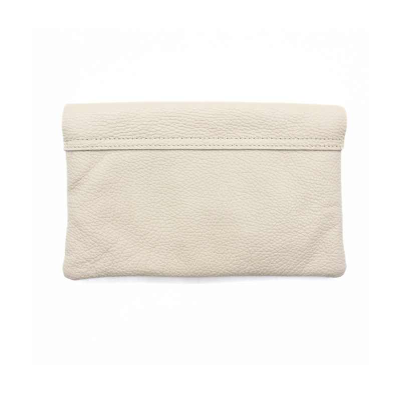 costas da Verdant Clutch Bege em Pele