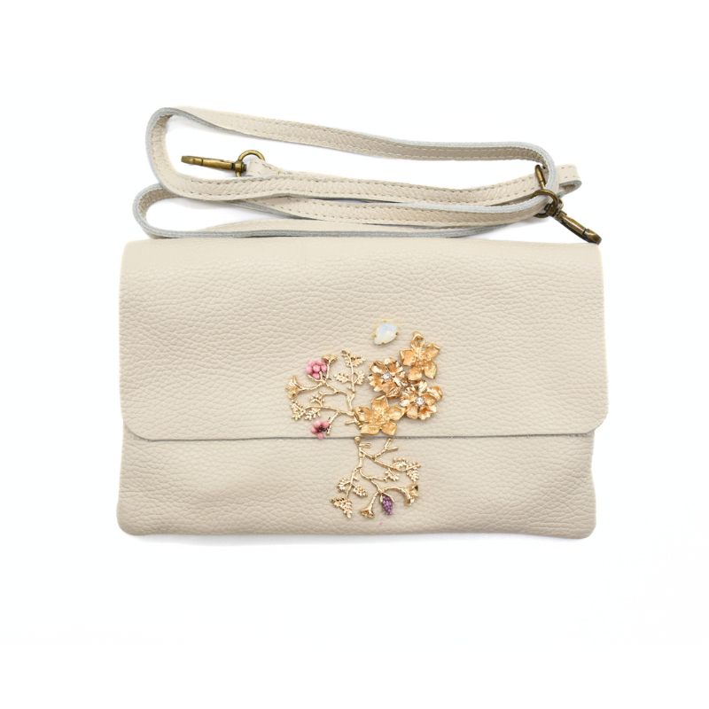 verdant beige clutch bag strap