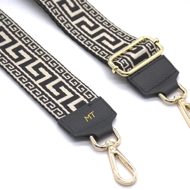 egypt black guitar bag strap gold personalization