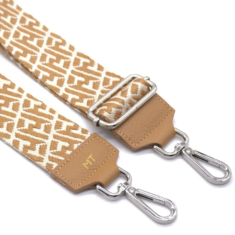 pocket taupe  leather bag strap gold personalization