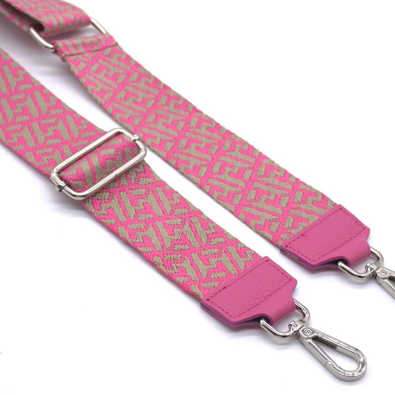 spot pink guitar strap detail