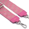 spot fuschia guitar bag strap gold personalization