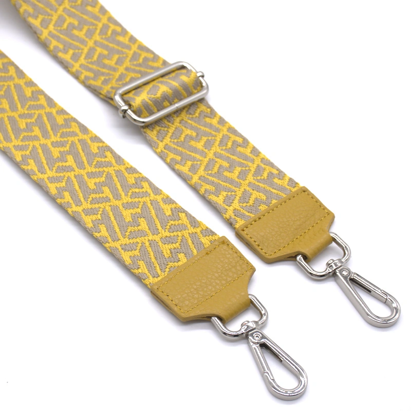 spot yellow guitar bag strap detail