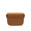 horsy dark camel crossbody leather bag back