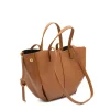 louise camel leather handbag side