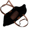 mag brown leather handbag interior details