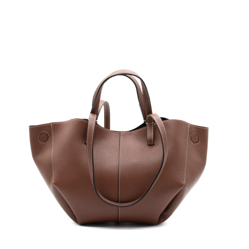 mag brown leather handbag