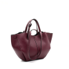 mag burgundy leather handbag side