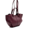 mag burgundy leather handbag side straps