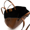 mag camel leather handbag interior