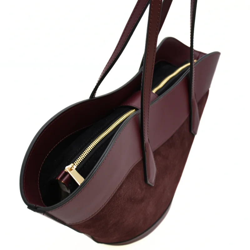 Laura Bordeaux Mala de Ombro em Pele fecho Laura Bordeaux Mala de Ombro em Pele fecho