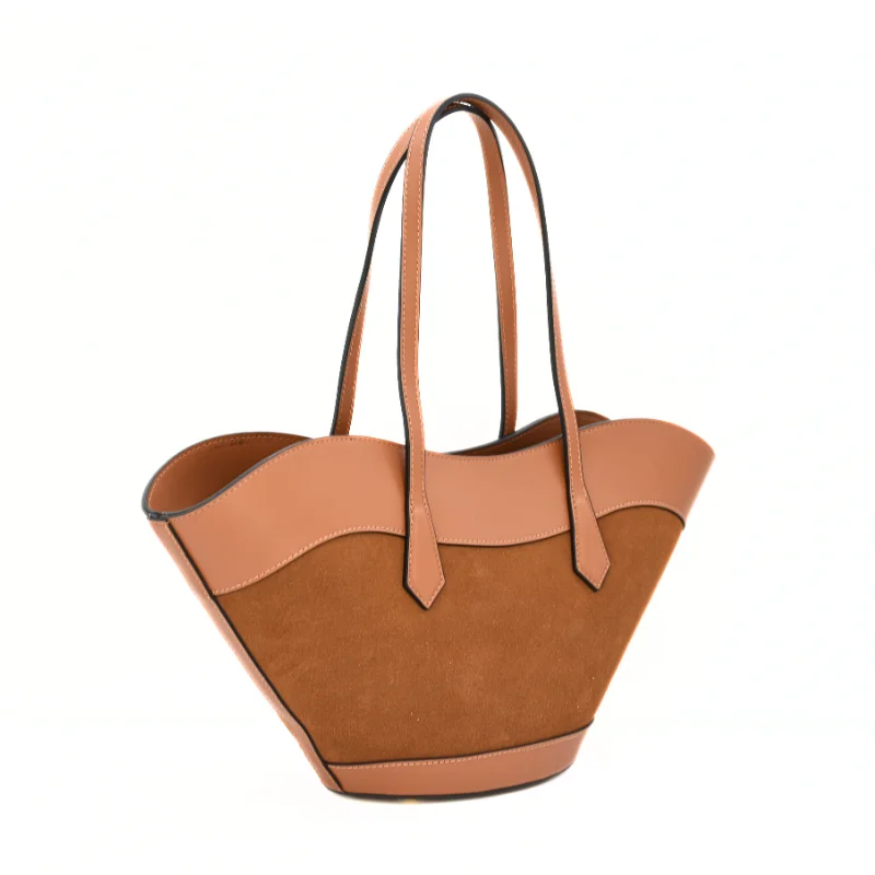 Laura Camel Mala de Ombro em Pele lado Laura Camel Leather Shoulder Bag side