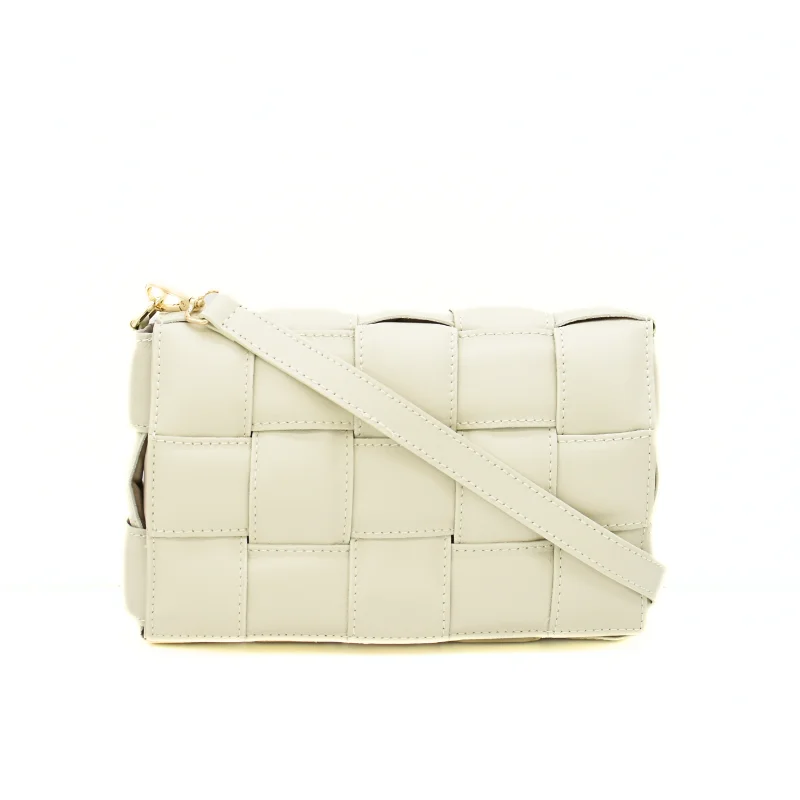 Braid Mala Tiracolo Bege em Pele alça pele Braid Mala Tiracolo Bege em Pele alça pele