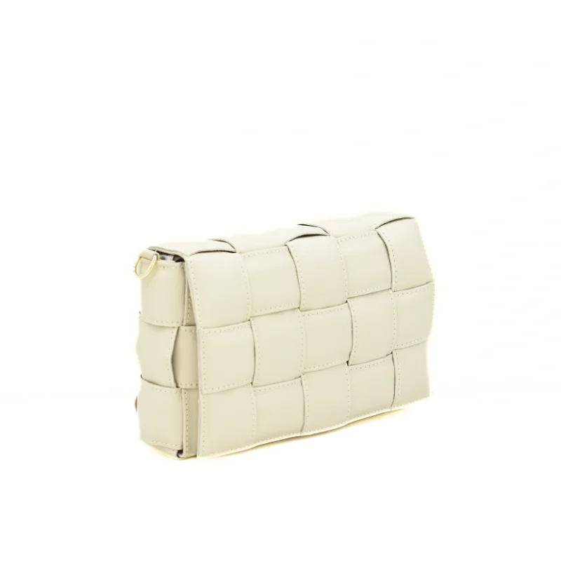 Braid Mala Tiracolo Bege em Pele lado Braid Mala Tiracolo Bege em Pele lado