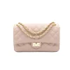 classic m nude shoulder leather bag