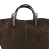 mag brown suede bag personalized