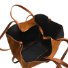 mag suede camel suede handbag interior