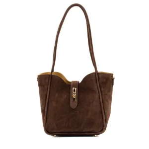 Parfait brown suede tote bag