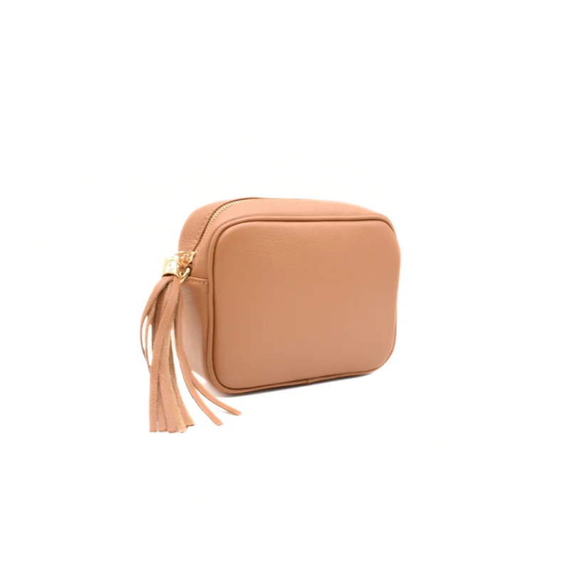 bb camel leather crossbody bag side bb camel leather crossbody bag side