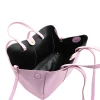 mag pink leather handbag interior