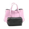 mag pink leather handbag interior bag