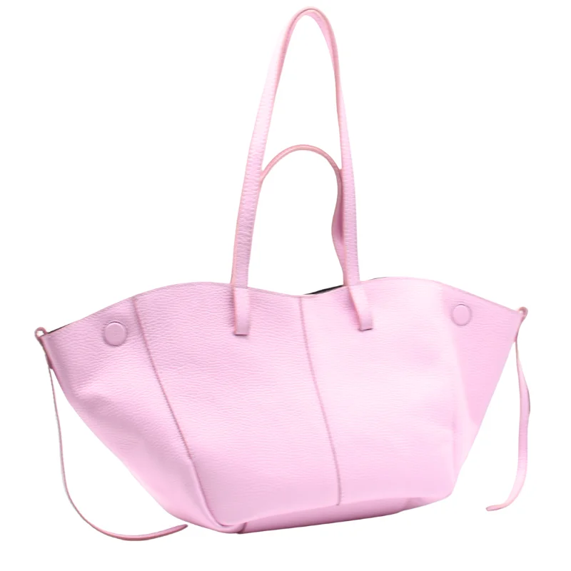 mag pink leather handbag side straps mag pink leather handbag side straps