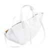 mag white leather handbag side