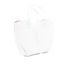 mag white leather handbag closed side