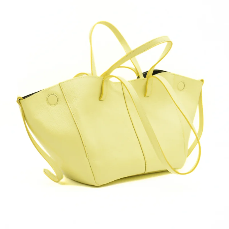 mag yellow leather handbag side mag yellow leather handbag side