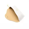 beige leather glasses case interior detail