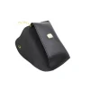 black leather glasses case interior