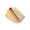taupe leather glasses case interior
