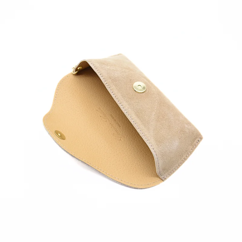 taupe leather glasses case interior taupe leather glasses case interior