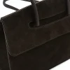Anita Dark Brown Suede Leather Handbag detail Anita Dark Brown Suede Leather Handbag detail