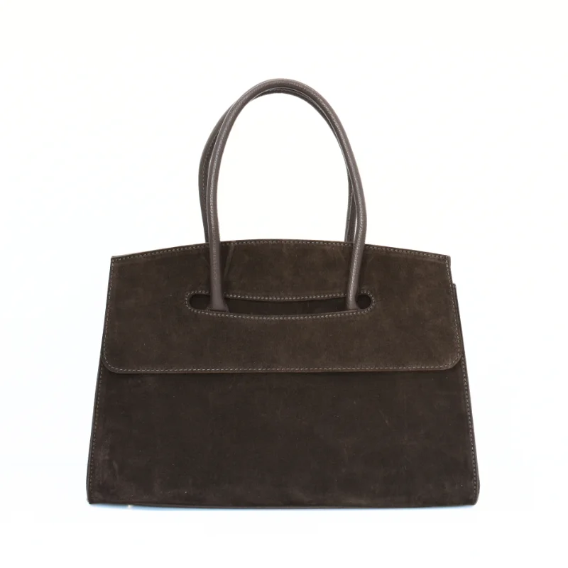 Anita Dark Brown Suede Leather Handbag Anita Dark Brown Suede Leather Handbag