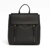 anna black leather backpack