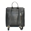 anna black leather backpack back