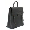 anna black leather backpack side