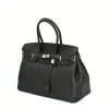Mary black leather handbag side Mary black leather handbag side