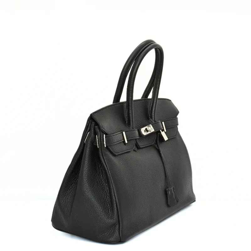 Mary black leather handbag side 1 Mary black leather handbag side 1