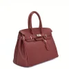 Mary bordeaux leather handbag side 1 Mary bordeaux leather handbag side 1