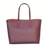 stud bordeaux leather tote bag
