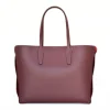 stud bordeaux leather tote bag back
