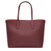 Stud Mala Tote em Pele Bordeaux