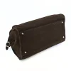 yulia dark brown suede leather handbag bottom