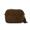 BB Suede Chocolate Crossbody Bag back