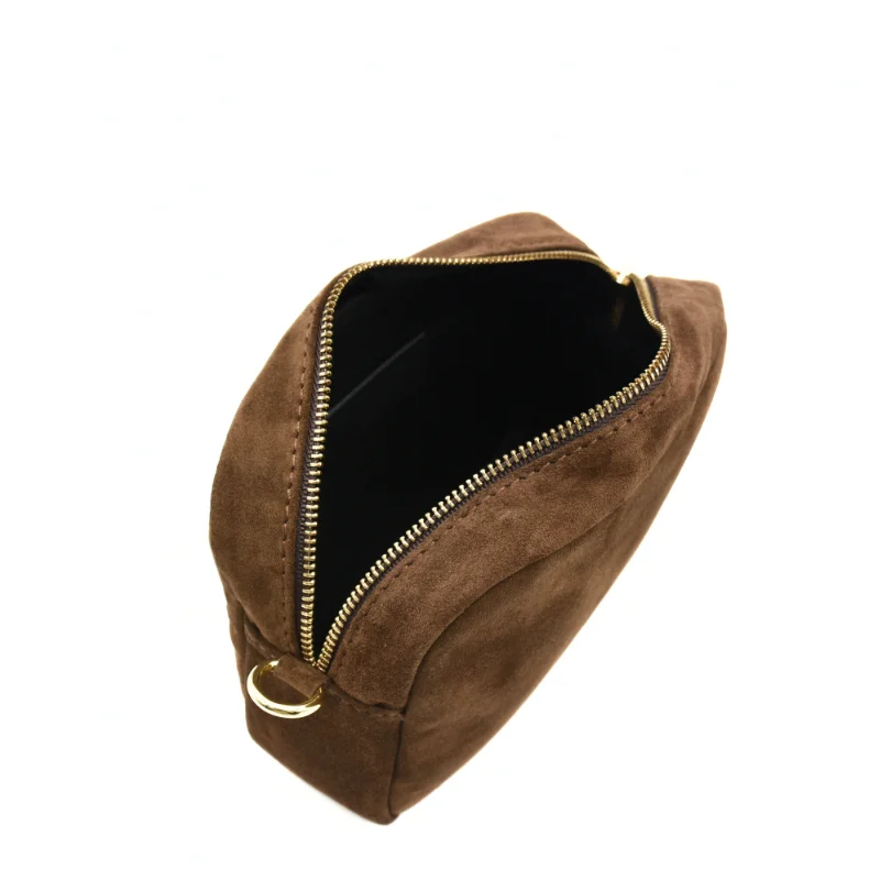 BB Suede Chocolate Crossbody Bag interior