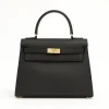 Fashionista black leather handbag