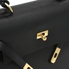 Fashionista black leather handbag detailed